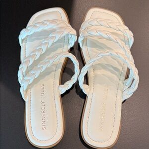 Sincerely Jules Cream Braided Sandals